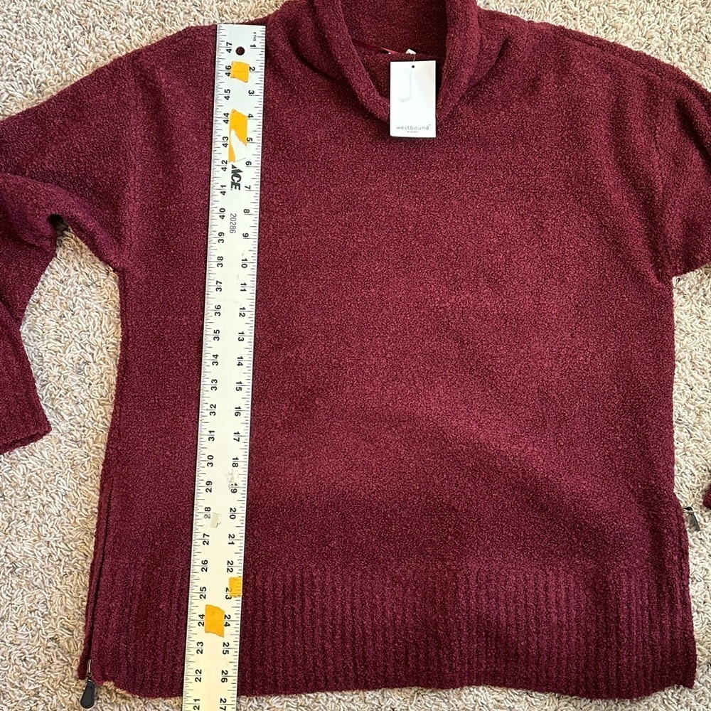 NWT Westbound Deep Red Wine Wool Blend Pullover Cowl Neck Cozy Sweater Sz 1X - Picture 11 of 11